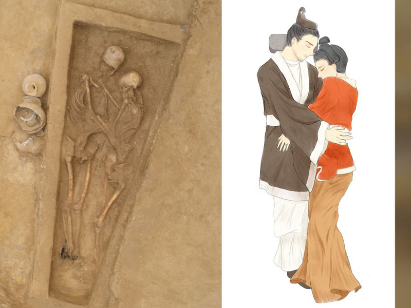 Ανακαλύφθηκαν σκελετοί 1.500 ετών σε μία αιώνια αγκαλιά