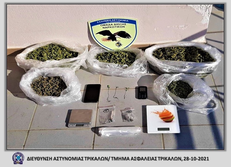 Συνελήφθησαν δύο ημεδαποί στην ευρύτερη περιοχή των Τρικάλων, για παραβάσεις της νομοθεσίας περί ναρκωτικών