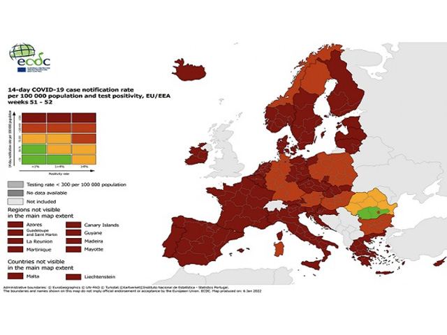 ECDC: Σε «βαθύ κόκκινο» η Ελλάδα και ολόκληρη η Ευρώπη