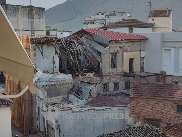 Έκτακτη ανακοίνωση του προϊστάμενου της Πολεοδομίας του Δήμου Τυρνάβου για το κτήριο που κατέρρευσε