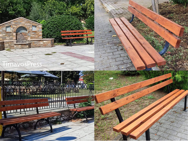 Ολοκληρώθηκε η επισκευή και αντικατάσταση στα παγκάκια σε όλο το Δήμο Τυρνάβου