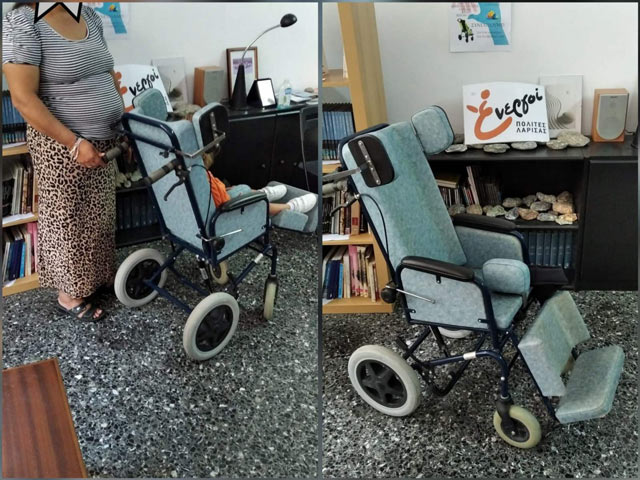 Λάρισα: Οι Ενεργοί Πολίτες δώρισαν ειδικό αμαξίδιο σε ανάπηρο παιδί