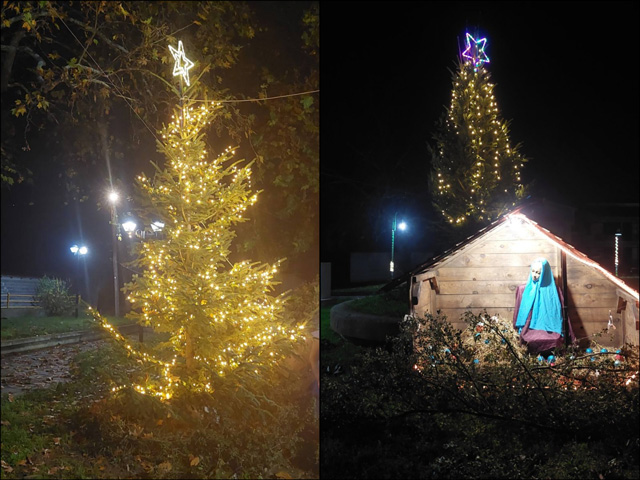 Άναψαν τα χριστουγεννιάτικα δέντρα σε Δελέρια και Ροδιά Τυρνάβου