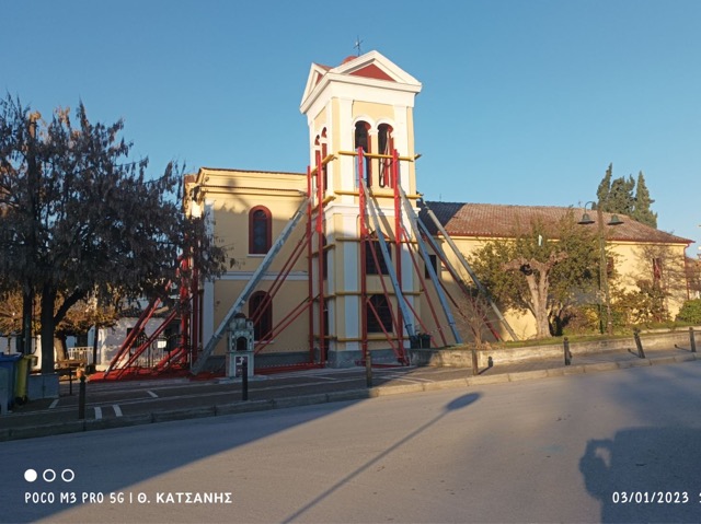 Προχωρούν οι εργασίες αποκατάστασης στον Ιερό Ναό Αγίας Παρασκευής Τυρνάβου