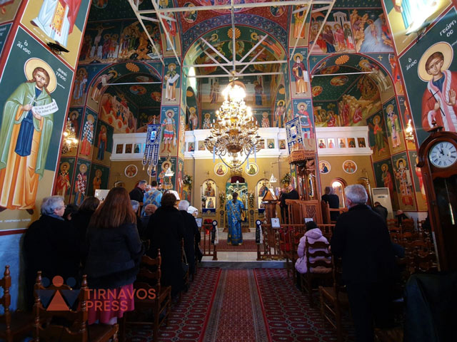 Στον Άγιο Ιωάννη Πρόδρομο και Βαπτιστή Τυρνάβου η Πανηγυρική Θεία Λειτουργία