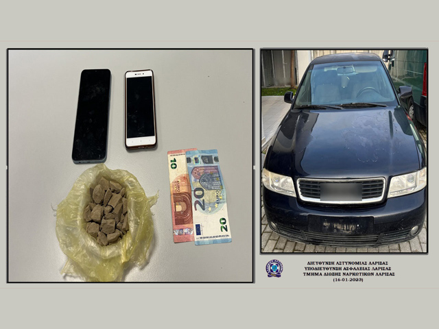 Λάρισα: Δύο συλλήψεις για ναρκωτικά – Βρέθηκαν και κατασχέθηκαν 82,5 γραμμάρια ηρωίνης