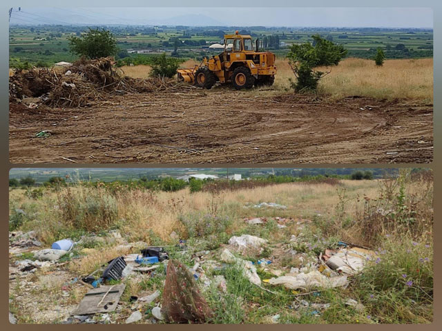 Δήμος Τυρνάβου: Καθαρισμός παράνομης χωματερής στο Αργυροπούλι