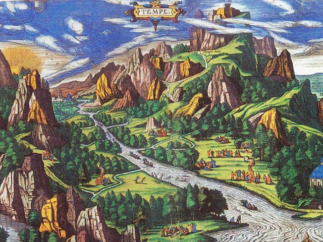 Απεικόνιση του Πηνειού και της Κοιλάδας των Τεμπών