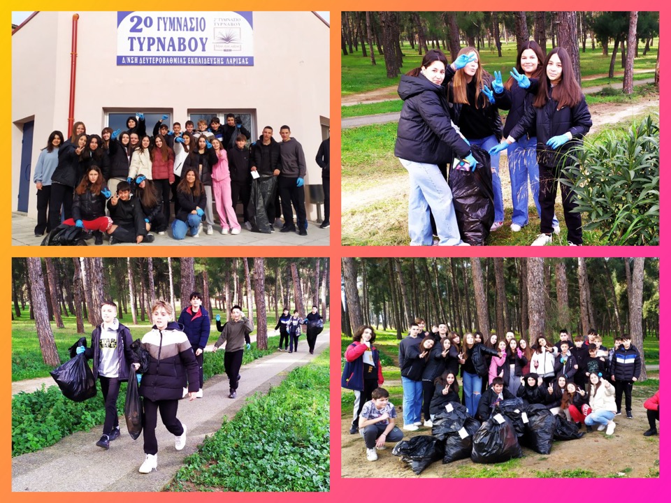 Η περιβαλλοντική ομάδα του 2ου Γυμνασίου Τυρνάβου καθάρισε το άλσος Προφήτη Ηλία