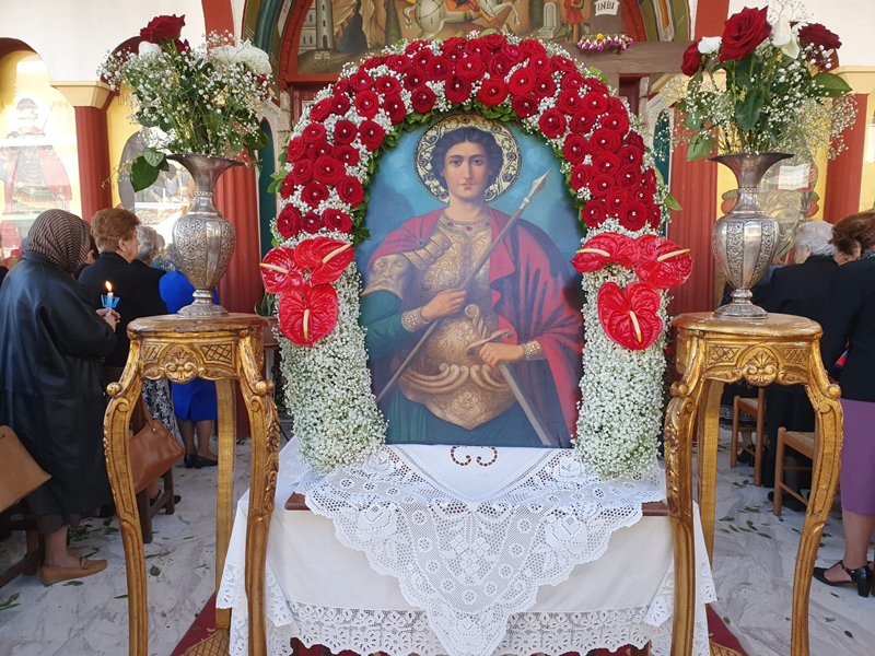 Άγιος Γεώργιος ο Τροπαιοφόρος: Ο Όρθρος και η Πανηγυρική Θεία Λειτουργία μετά Αρτοκλασίας στον Τύρναβο