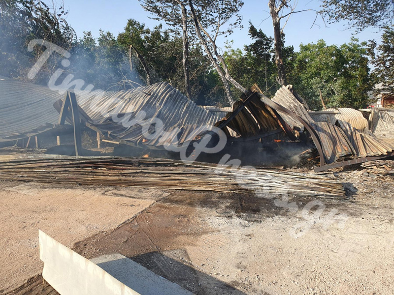 Φωτιά στην Ε.Ο. Λάρισας – Κοζάνης: Ζημιές σε επιχείρηση επίπλων