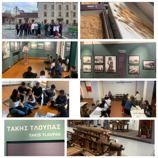 Επίσκεψη  του 9ου Γυμνασίου Λάρισας στο Μουσείο Σιτηρών και Αλεύρων-Γνωρίζοντας το έργο του Τάκη Τλούπα