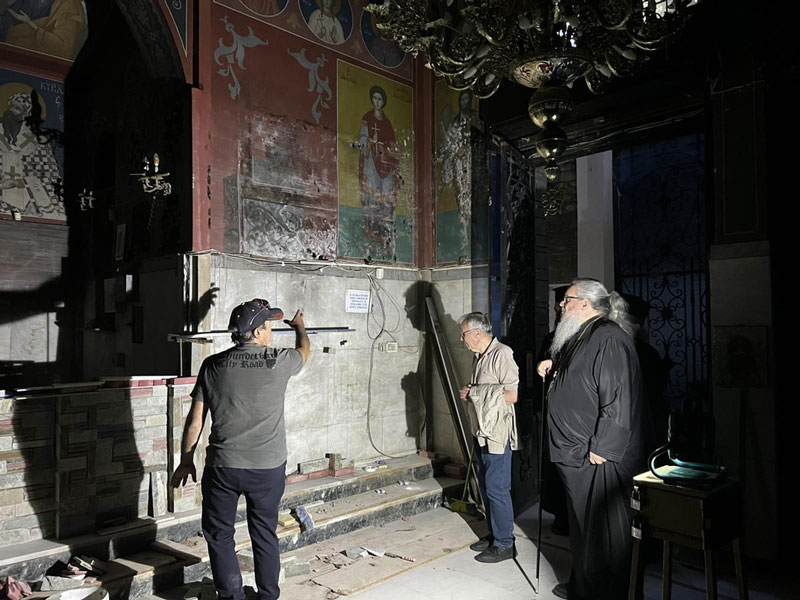 Τις εργασίες αποκατάστασης του Ιερού Προσκυνήματος Αγίας Παρασκευής Τεμπών επιθεώρησε ο Σεβασμιώτατος