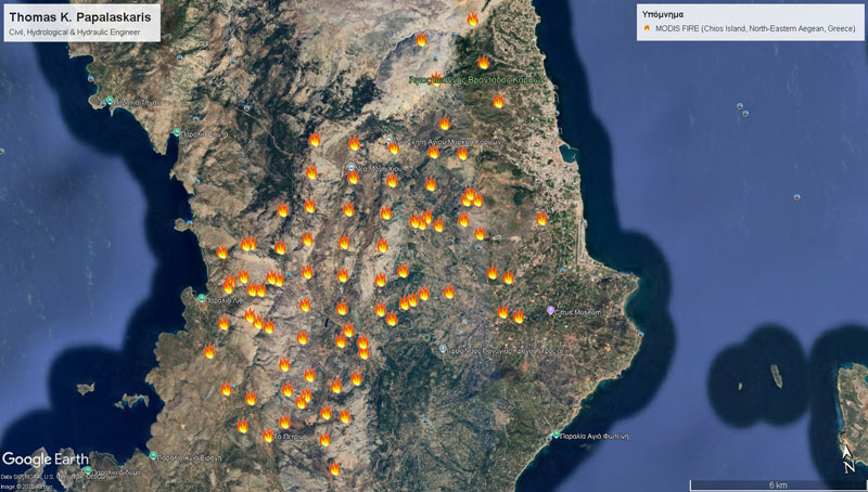 2025.06.252iEikonaNasa.Firms Modis.FireChiosIslandGoo.Ear . 85EstiesFotias