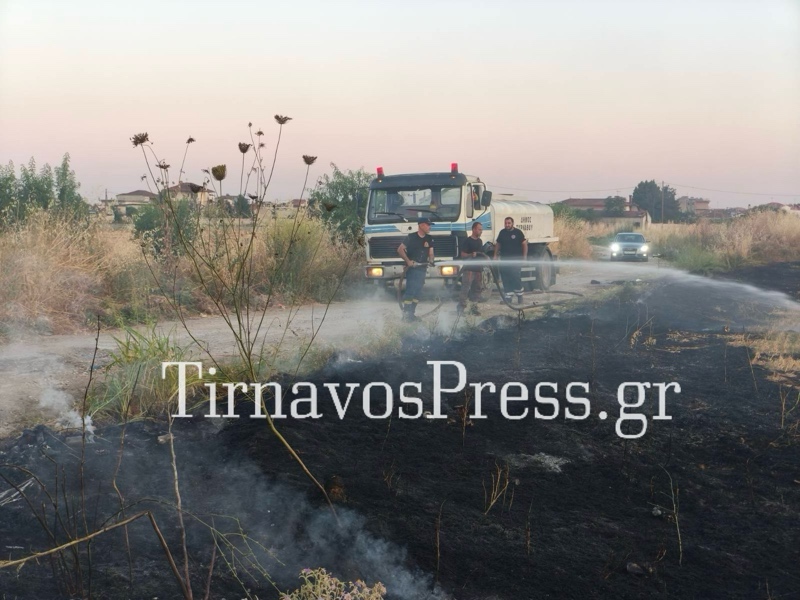 Φωτιά μικρής έκτασης κοντά στον συνοικισμό Ρομά στον Τύρναβο