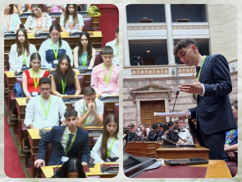 Έφηβος βουλευτής Λάρισας ο Νίκος Μπλάκος από το ΓΕΛ Τυρνάβου στη Βουλή των Εφήβων